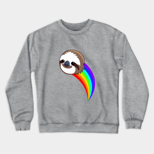 Rainbow Sloth Crewneck Sweatshirt by admiralnemo